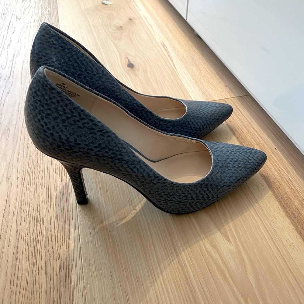 Nine West Faux Croc Textured Blue/Green Heels